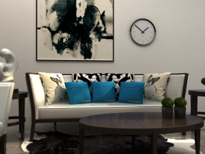 living sofa set Model 3D