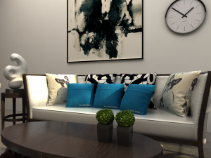 living sofa set Model 3D