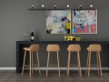 Black and wood morden wine Bar minimalist Counter  3D-Modell