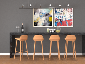 black and wood morden wine bar minimalist counter 3Dモデル