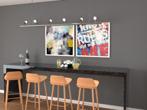 black and wood morden wine bar minimalist counter 3Dモデル