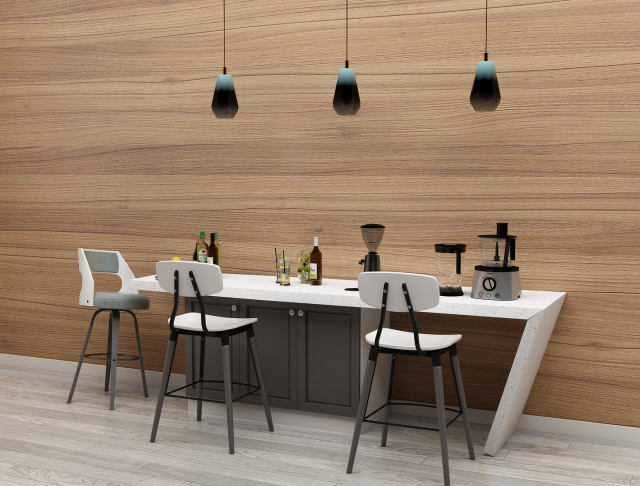 black and white morden wine bar minimalist table dining 3D Model .c4d .max .obj .3ds .fbx .stl .blend 