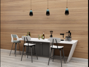 black and white morden wine bar minimalist table dining 3D 모델