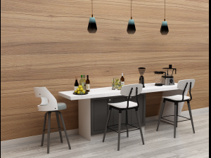 black and white morden wine bar minimalist table dining 3D Model