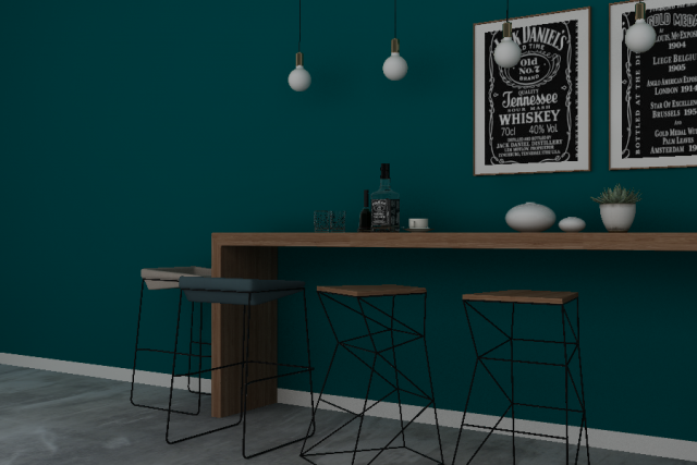 wood simple morden or minimalist table wine dining wood floor long table dark blue vintage 3D Модель .c4d .max .obj .3ds .fbx .stl .blend 