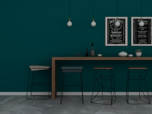 wood simple morden or minimalist table wine dining wood floor long table dark blue vintage 3D Модель