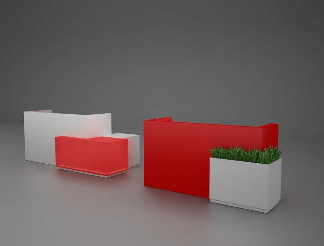 two reseption desks 3D Model .c4d .max .obj .3ds .fbx .stl .blend