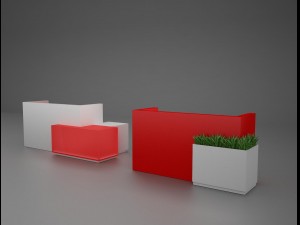 two reseption desks 3D Model