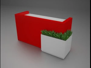 two reseption desks 3D Model