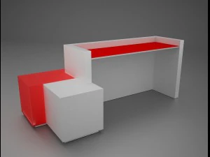 two reseption desks 3D Model