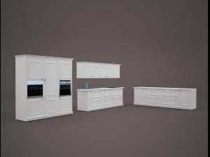 white kitchen 3D Model