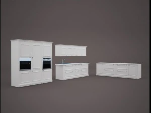 白色厨房 3D 模型