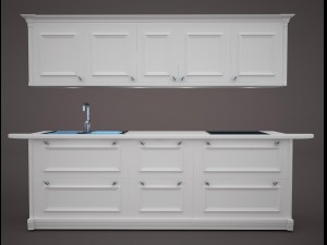 white kitchen 3D 模型