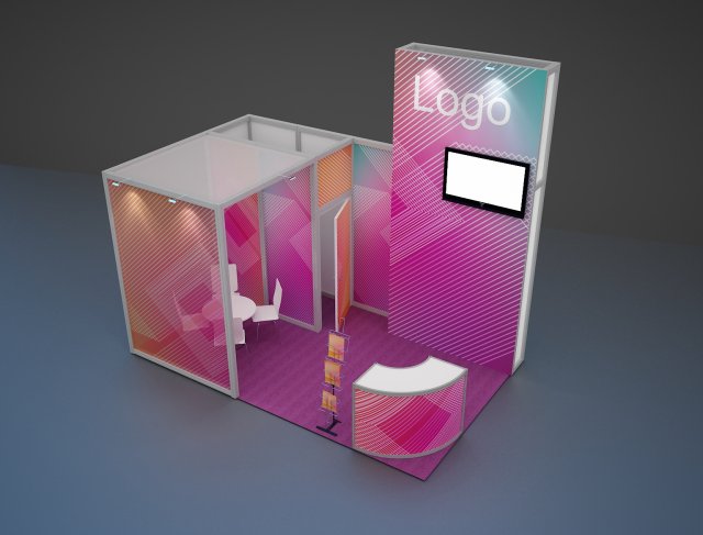 exhibition stand octanorm maxima 2 3D Модель .c4d .max .obj .3ds .fbx .stl .blend 