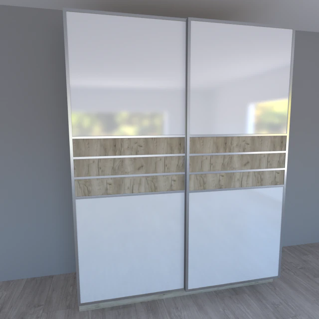 wardrobe with two sliding doors 3D Model .c4d .max .obj .3ds .fbx .stl .blend