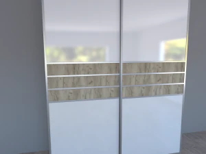 wardrobe with two sliding doors 3D Model