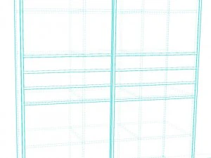 wardrobe with two sliding doors 3D Model
