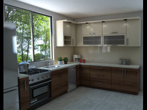 Kleiderschrank mit zwei Schiebet&uuml;ren 3D Modell