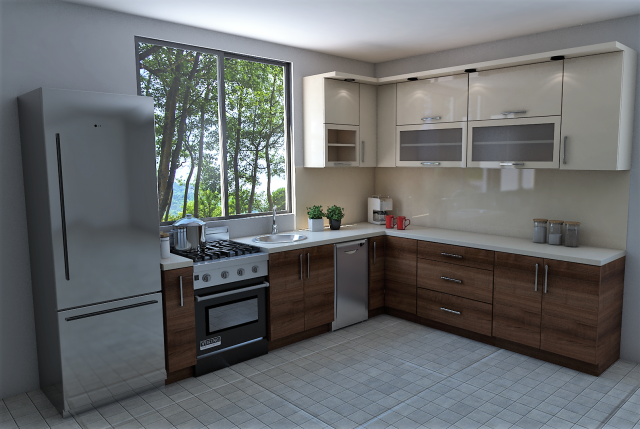 kitchen 1 3D Модель .c4d .max .obj .3ds .fbx .stl .blend