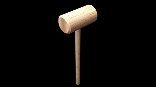 wooden hammer 3D Model .c4d .max .obj .3ds .fbx .stl .blend 