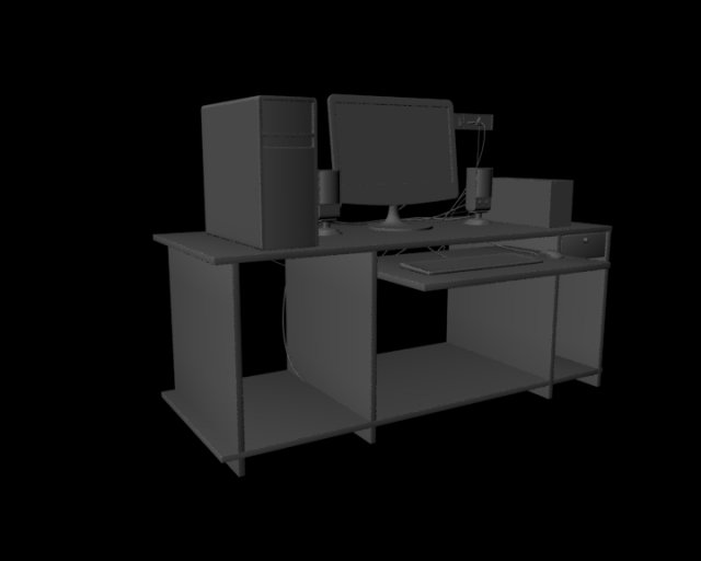 computer set 3D Model .c4d .max .obj .3ds .fbx .stl .blend 