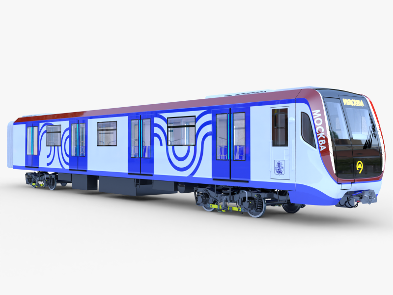 Moscow metro train 3D Model .c4d .max .obj .3ds .fbx .stl .blend 