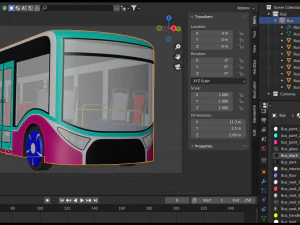 Autonomous city bus concept 2023 3D Model