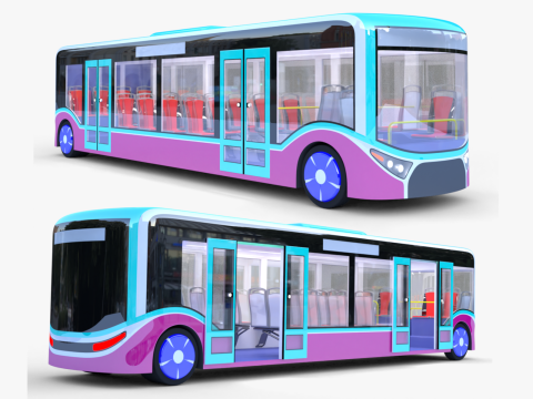 Autonomous city bus concept 2023 3D मॉडल