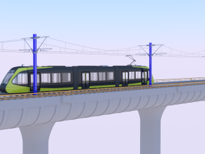 Bridge with Utsunomiya tram 3D 모델