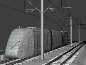Bridge with Utsunomiya tram 3D 모델