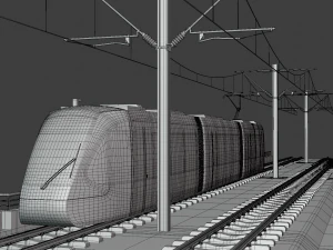 Bridge with Utsunomiya tram 3D Model