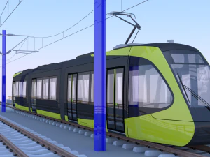 Bridge with Utsunomiya tram 3D Model