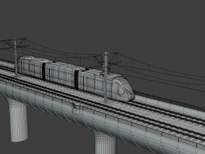 Bridge with Utsunomiya tram 3D 모델