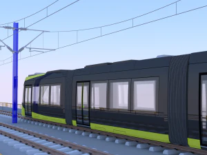 Bridge with Utsunomiya tram 3D Model