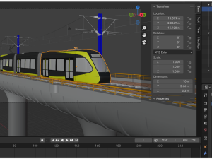 Bridge with Utsunomiya tram 3D 모델