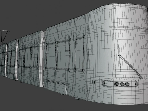 Tram Flexity Zurich exterior 3D Model