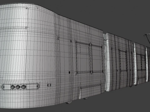 Tram Flexity Zurich exterior 3D Model