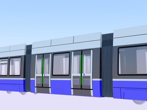 Tram Flexity Zurich exterior 3D Model