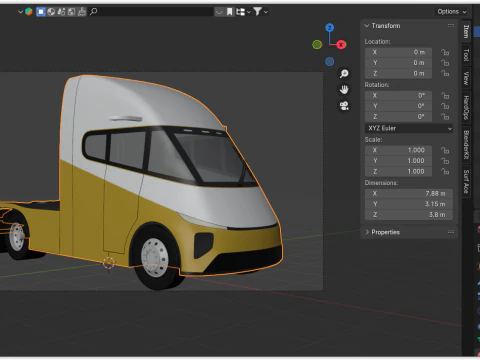 Future truck exterior 3D Model