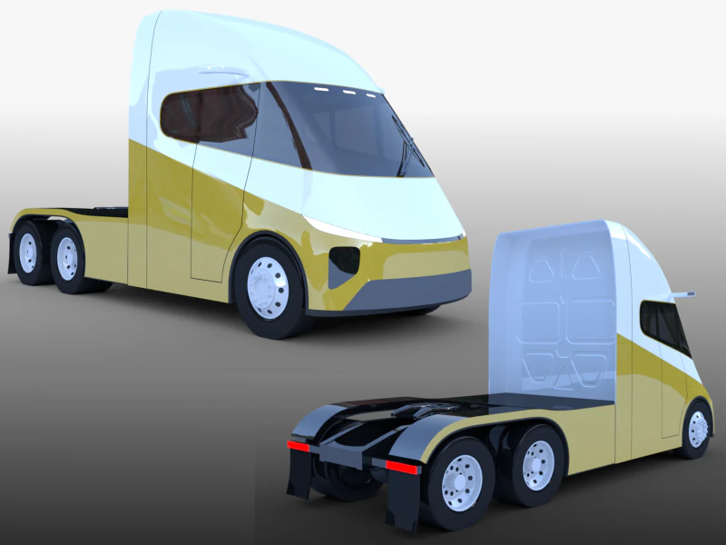 Future truck exterior 3D Model .c4d .max .obj .3ds .fbx .stl .blend 
