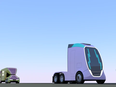 Future city with monorail III 3D Model