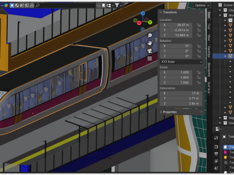 Future city with monorail III Modelo 3D