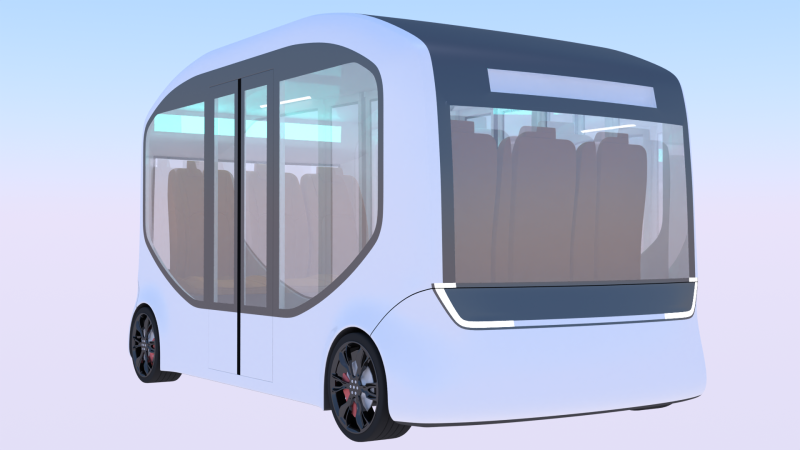 Autonomous minibus concept 3D Model .c4d .max .obj .3ds .fbx .stl .blend 