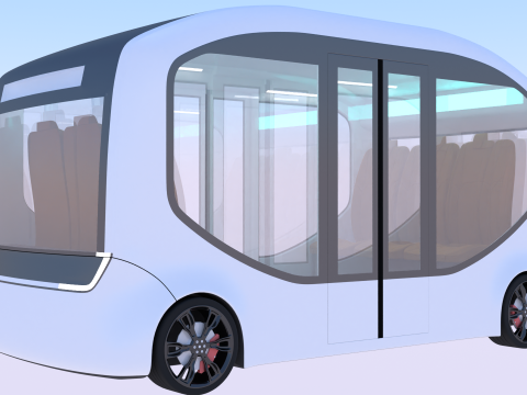 Autonomous minibus concept 3D Model