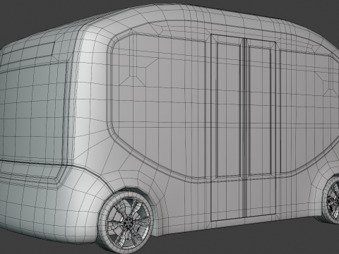 Autonomous minibus concept 3D Model