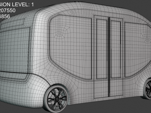 Autonomous minibus concept 3D Model