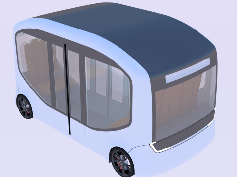 Autonomous minibus concept 3D Model