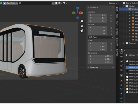 Autonomous minibus concept 3D Model
