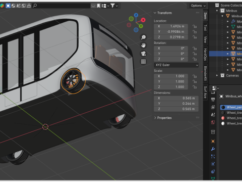 Autonomous minibus concept 3D Model