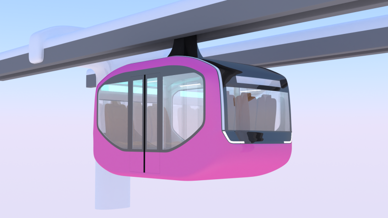 Elevated train concept 3D 모델 .c4d .max .obj .3ds .fbx .stl .blend 